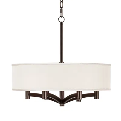 Possini Euro Design Possini Euro Ava 20" Cream Shade 6-light Bronze Pendant Chandelier