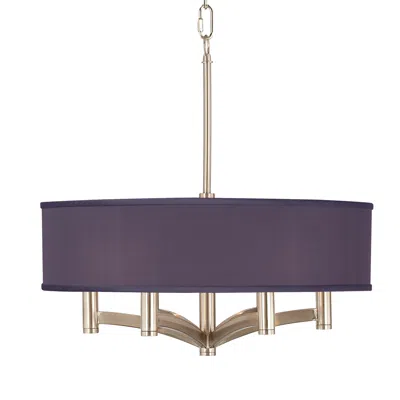 Possini Euro Design Possini Euro Ava 20" Eggplant Purple 6-light Nickel Pendant Chandelier