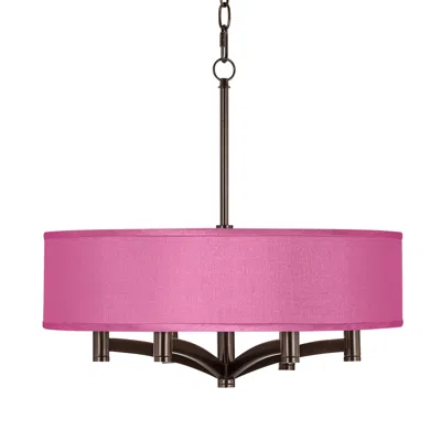 Possini Euro Design Possini Euro Ava 20" Faux Silk Pink Orchid 6-light Pendant Chandelier