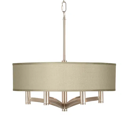 Possini Euro Design Possini Euro Ava 20" Sesame Faux Silk 6-light Pendant Chandelier