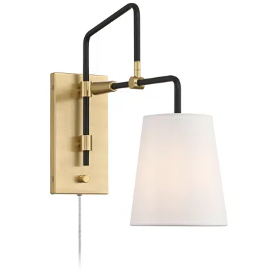 Possini Euro Design Possini Euro Azune 17"h Antique Brass Swing Arm Plug-in Wall Lamp