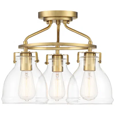 Possini Euro Design Possini Euro Bellis 14 1/2" Plated Soft Gold 3-light Ceiling Light