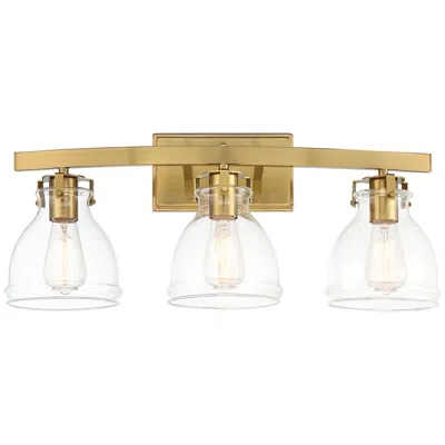 Possini Euro Design Possini Euro Bellis 23 1/2" Wide Clear Glass And Soft Gold Bath Light