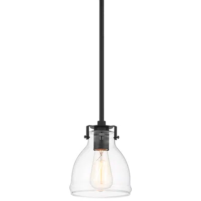 Possini Euro Design Possini Euro Bellis 6" Wide Black Clear Glass Mini Pendant