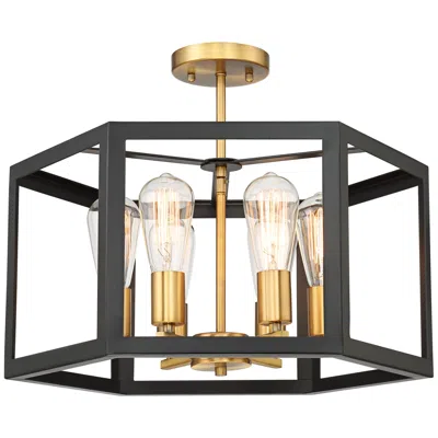 Possini Euro Design Possini Euro Beni 20" Wide 6-light Bronze And Gold Ceiling Light