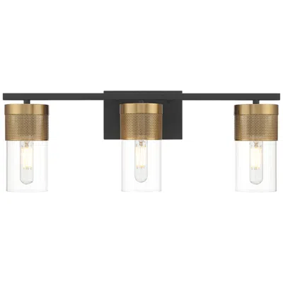 Possini Euro Design Possini Euro Berlin 23 1/2" Wide Black And Gold 3-light Bath Light