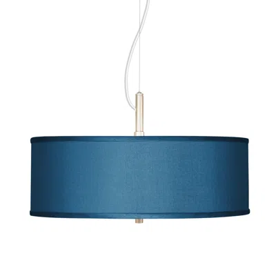 Possini Euro Design Possini Euro Blue Faux Silk 20" Wide Modern Pendant Light