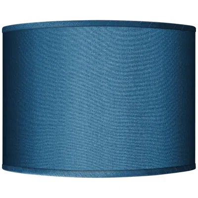 Possini Euro Design Possini Euro Blue Faux Silk Drum Lamp Shade 15.5x15.5x11 (spider)