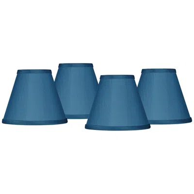 Possini Euro Design Possini Euro Blue Faux Silk Set Of Four Shades 3x6x5 (clip-on)