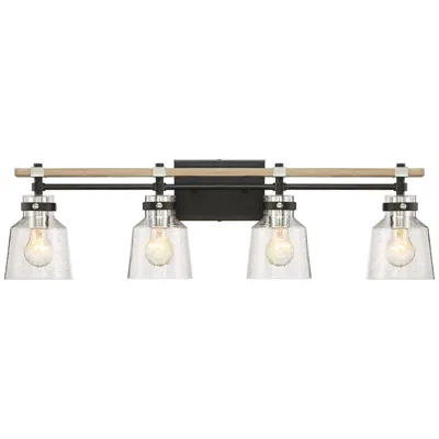 Possini Euro Design Possini Euro Broadway 32" Wide Black And Chrome 4-light Bath Light