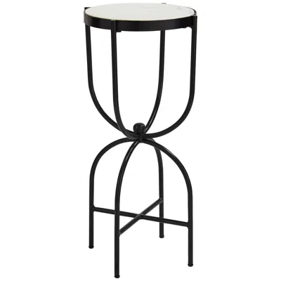 Possini Euro Design Possini Euro Bronte 25 1/2" High White Marble And Black End Table