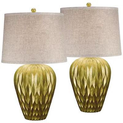 Possini Euro Design Possini Euro Buckhead 28" High Bronze Modern Urn Table Lamps Set Of 2
