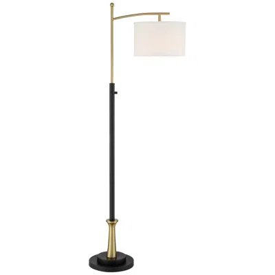 Possini Euro Design Possini Euro Burbank 64" Black And Brass Downbridge Floor Lamp