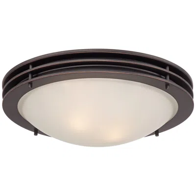 Possini Euro Design Possini Euro Button 16" Wide Bronze And Glass Bowl Ceiling Light