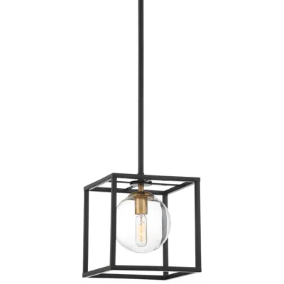 Possini Euro Design Possini Euro Byrd 8" Wide Black Open Square Mini Pendant Light