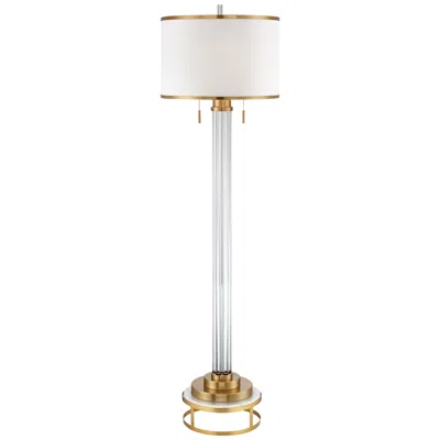 Possini Euro Design Possini Euro Cadence Crystal And Satin Brass Floor Lamp With Riser