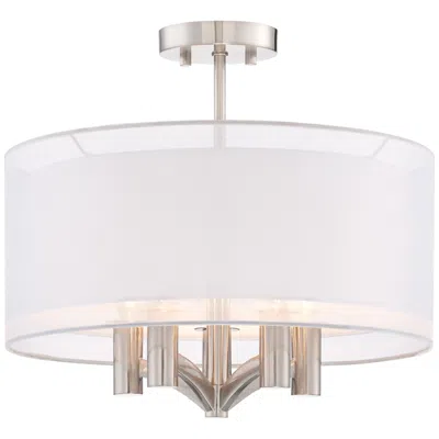 Possini Euro Design Possini Euro Caliari 18" Brushed Nickel 5-light Drum Ceiling Light