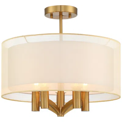 Possini Euro Design Possini Euro Caliari 18" Wide Warm Brass 5-light Ceiling Light