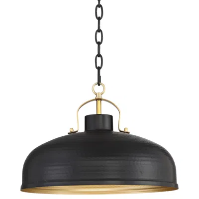 Possini Euro Design Possini Euro Camden 15 3/4" Wide Black And Warm Brass Ceiling Pendant