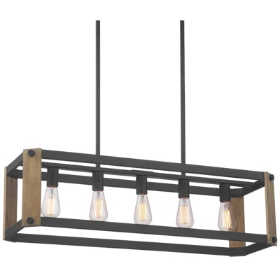 Possini Euro Design Possini Euro Cameron 36 1/4" Wide Black 5-light Island Pendant Light