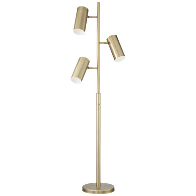 Possini Euro Design Possini Euro Canasta Trac 66" Satin Brass Modern Tree Floor Lamp