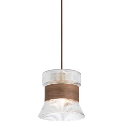 Possini Euro Design Possini Euro Carasco 7 1/2" Wide Wood And Gold Mini Pendant Light
