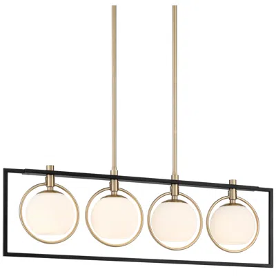 Possini Euro Design Possini Euro Carlyn 37 1/2" Wide Black And Gold 4-light Island Pendant