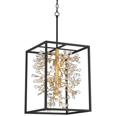 Possini Euro Design Possini Euro Carrine 15 1/4" Wide Black And Gold 4-light Pendant Light