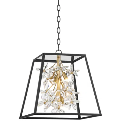 Possini Euro Design Possini Euro Carrine 15 3/4" Wide Black And Gold 5-light Led Pendant
