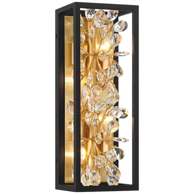 Possini Euro Design Possini Euro Carrine 16"h Black And Gold Plated 4-light Wall Sconce