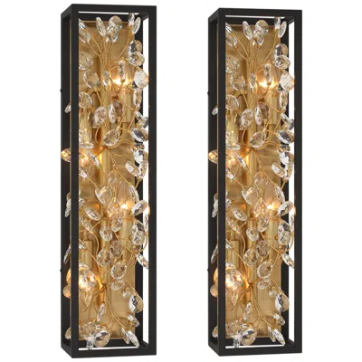 Possini Euro Design Possini Euro Carrine 24" High Black And Gold Bath Light Set Of 2
