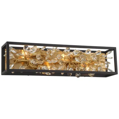 Possini Euro Design Possini Euro Carrine 24" Wide Black And Gold Plated 4-light Bath Light