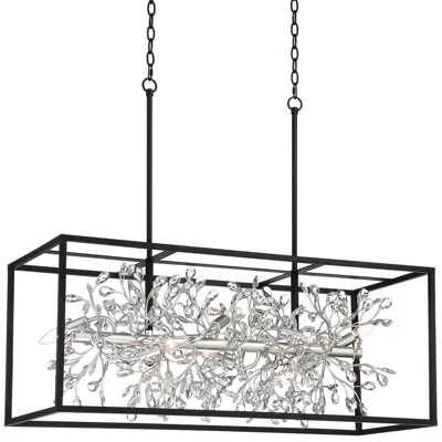 Possini Euro Design Possini Euro Carrine 38 1/2" Black And Crystal 8-light Island Pendant