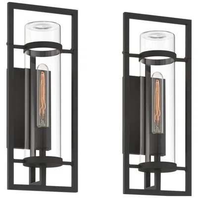Possini Euro Design Possini Euro Castello 18"h Black Marine Outdoor Wall Light Set Of 2