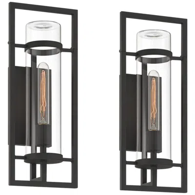 Possini Euro Design Possini Euro Castello 18"h Sand Black Wall Sconce Set Of 2
