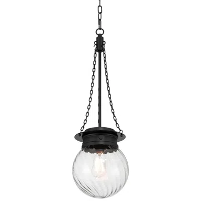 Possini Euro Design Possini Euro Catherine 8 1/2"w Black Fluted Glass Mini Pendant Light