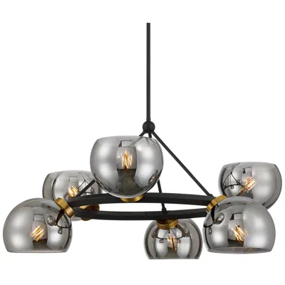 Possini Euro Design Possini Euro Centuria 34"w Black And Gold 6-light Chandelier