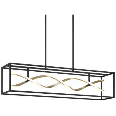 Possini Euro Design Possini Euro Cheva 35 1/2" Wide Black And Sand Gold Led Island Pendant