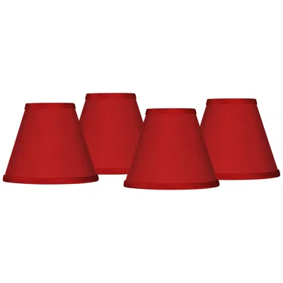 Possini Euro Design Possini Euro China Red Faux Silk Set Of Four Shades 3x6x5 (clip-on)