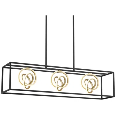 Possini Euro Design Possini Euro Christy 35 1/2" Black Gold 3-light Led Island Pendant