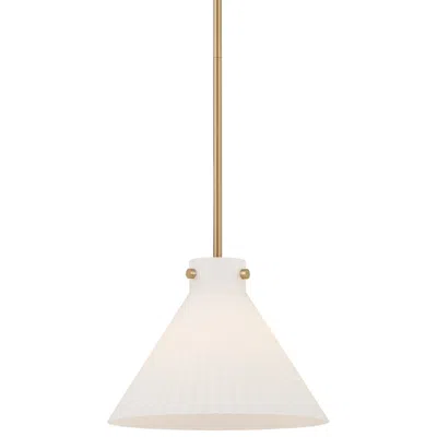 Possini Euro Design Possini Euro Cielo 12"w Warm Brass Fluted Glass Mini Pendant Light