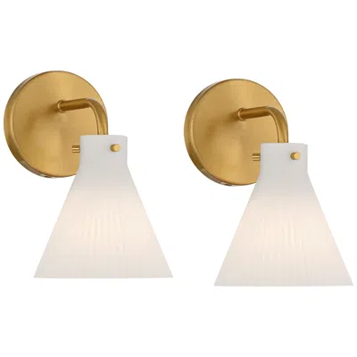 Possini Euro Design Possini Euro Cielo 9" High Warm Brass Wall Sconce Set Of 2