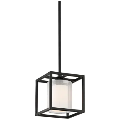Possini Euro Design Possini Euro Conroe 9" Wide Matte Black Open Cube Mini Pendant Light