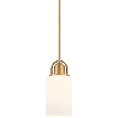 Possini Euro Design Possini Euro Copenhagan 4 3/4" Warm Brass Opal Glass Mini Pendant