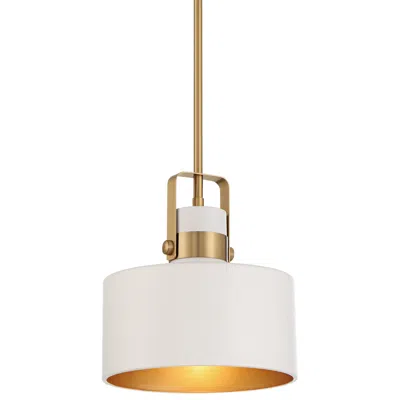Possini Euro Design Possini Euro Courtney 10" Modern Soft Gold Matte White Mini Pendant