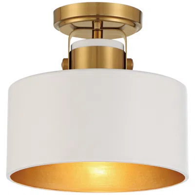 Possini Euro Design Possini Euro Courtney 10" Wide Soft Gold Matte White Ceiling Light