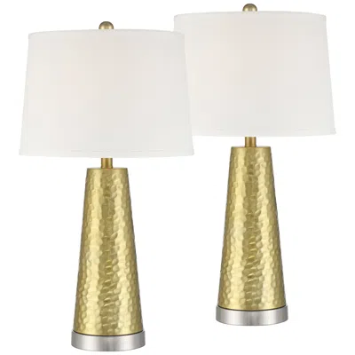Possini Euro Design Possini Euro Croley 27 1/2" High Hammered Gold Usb Table Lamp Set Of 2