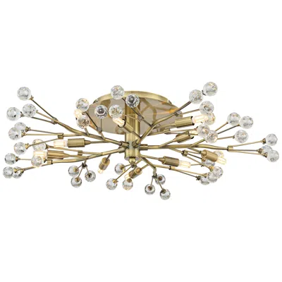 Possini Euro Design Possini Euro Crystal Berry 27 1/2"w Brass 10-light Led Ceiling Light
