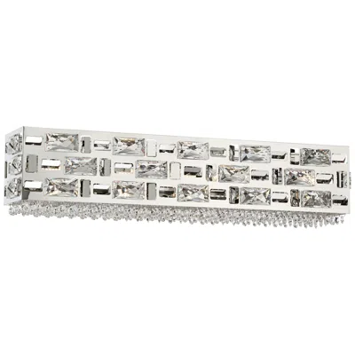 Possini Euro Design Possini Euro Crystal Rain 24" Wide Modern Chrome Led Bath Light