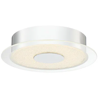 Possini Euro Design Possini Euro Crystal Sand 11" Wide Modern Led Chrome Ceiling Light
